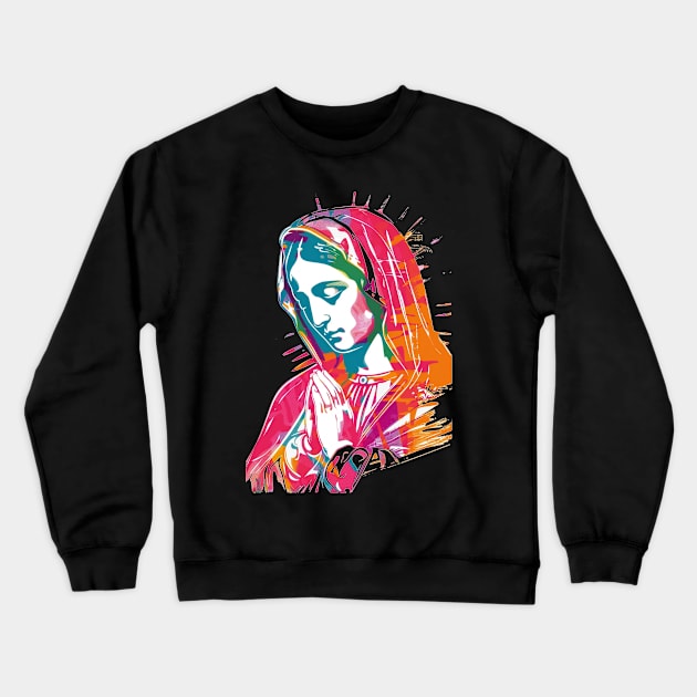 La Virgen de Guadalupe Rainbow Crewneck Sweatshirt by TacoTruckShop